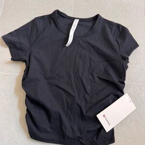 lululemon athletica all it take ribbed black Short Sleeve Tee